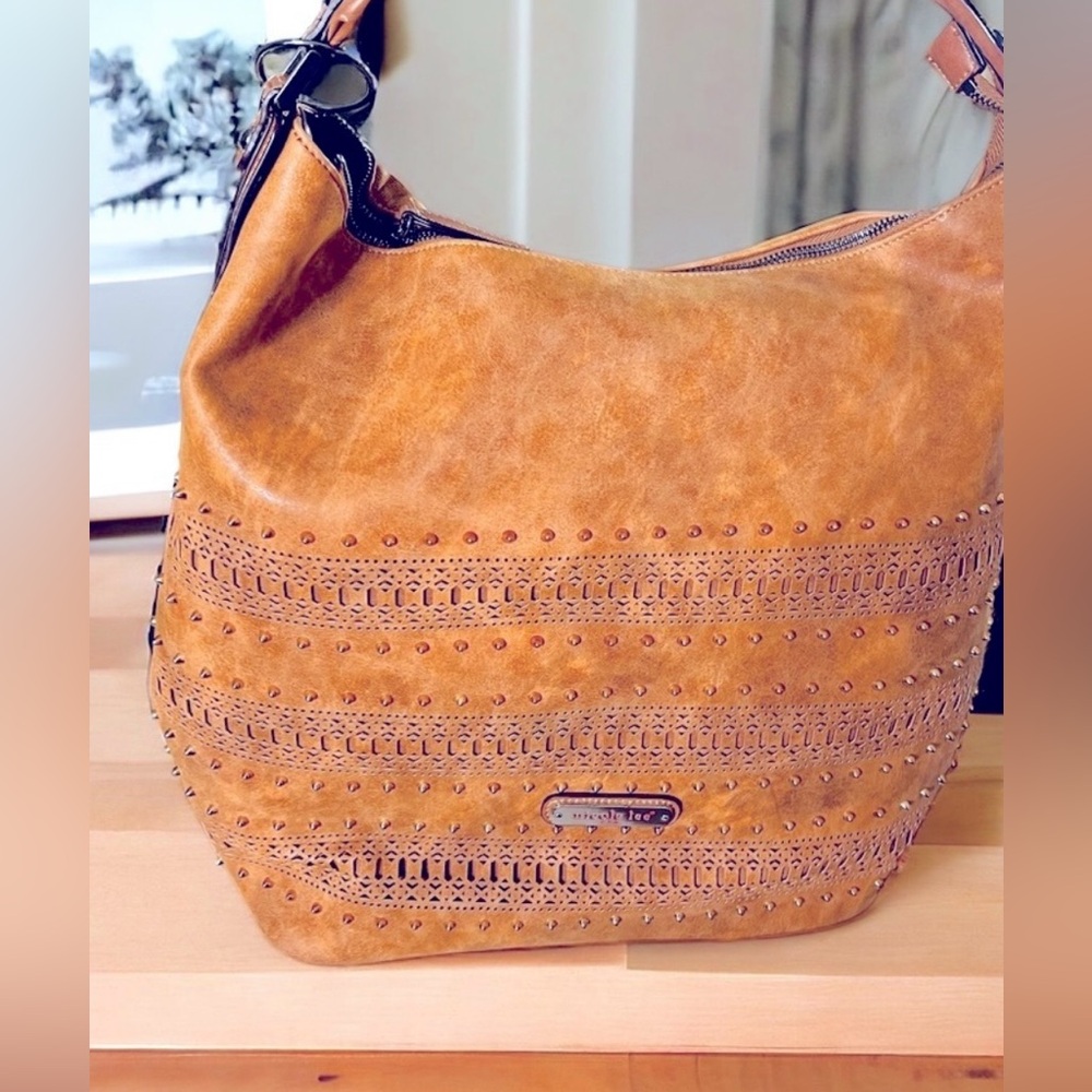 NEW | Nicole Lee | Women’s Vegan Leather Handbag Shoulder Bag Honey Brown